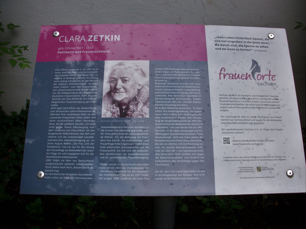8. März 2025 - Internationaler Frauentag mit Clara Zetkin in Wiederau